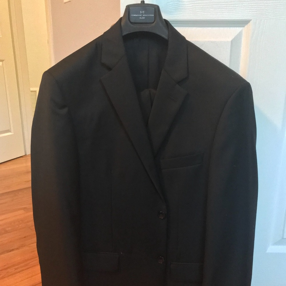 Joseph A Bank Black Suit 42R. Worn once